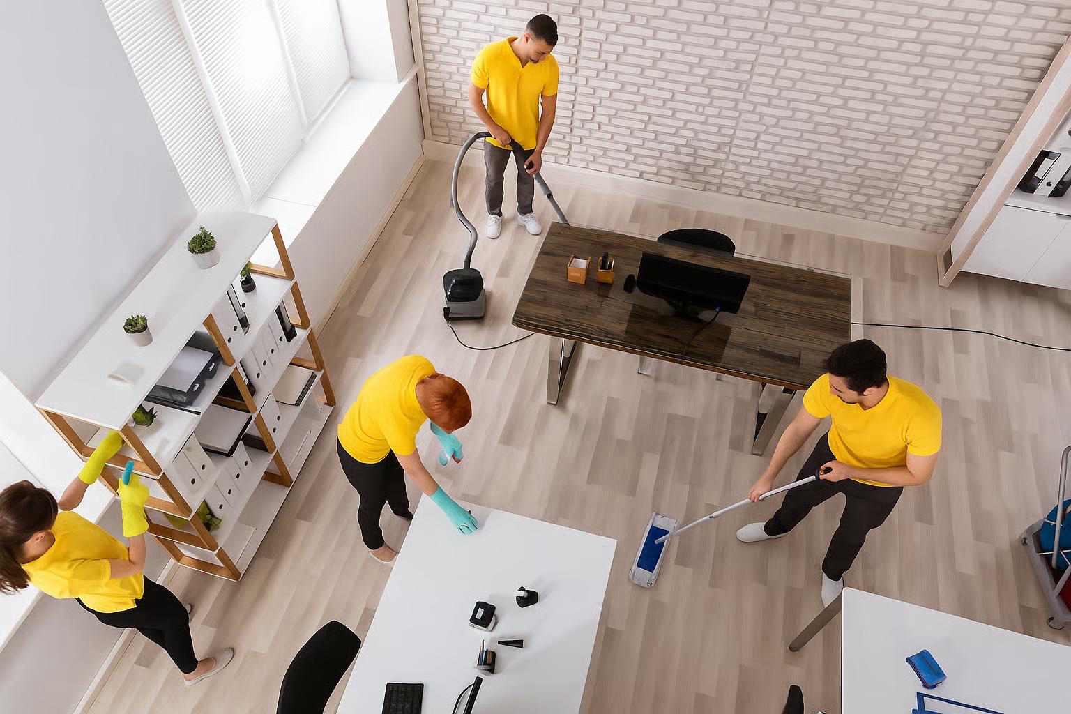 Professional cleaning team